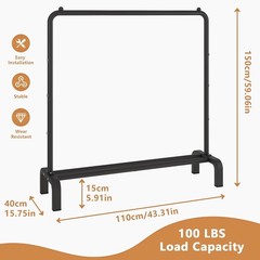 Stylish Black Clothing Rack with Bottom Shelf for Efficient Garment Organization