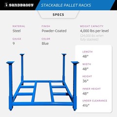 Sandbaggy Heavy-Duty Stackable Pallet Racks – 48” x 48” x 36” | Will Call