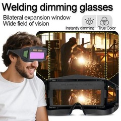 Proffesional True Color Auto Darkening Welding Goggles Clear Lenses Solar Welder