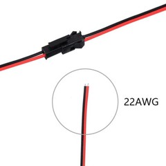 2-Pin For JST SM Plug Male+Female Connector 22 AWG 10CM Electrical Cable Wire