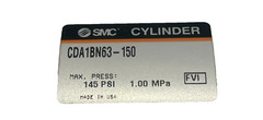 NEW SMC CDA1BN63-150 CYLINDER 145 PSI 1.00 MPA CDA1BN63150