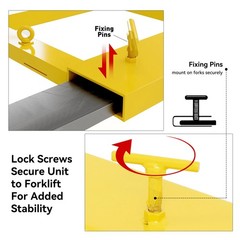 Drum Grabber 1500lb Capacity Single Fork Mounted Drum Gripper Hinged Folding Arm
