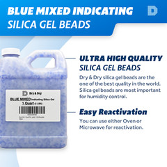 1 Quart(2 LBS) Mixed Silica Gel Beads – Reusable Color Changing Air Drying
