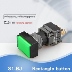 16mm1NO1NC/2NO2NC/3NO3NC Latching ON/OFF Rectangle Plastic Push Button SwitchCE