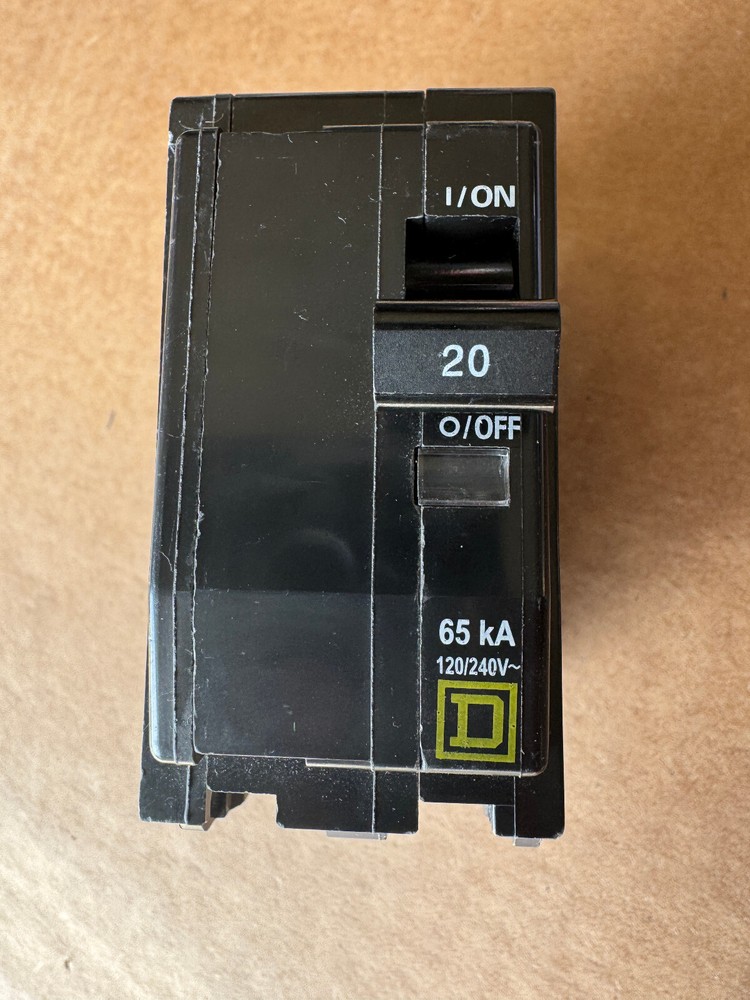 Square D QHB220 Bolt-On Circuit Breaker 2P 20A 65KA New with Free Shipping