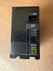 Square D QHB220 Bolt-On Circuit Breaker 2P 20A 65KA New with Free Shipping