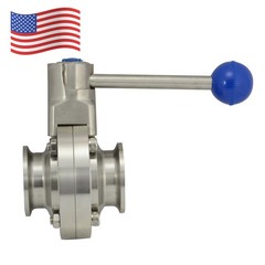 1.5″ 1-1/2″ inch Pipe Tri Clamp Sanitary Butterfly Valve Stainless Steel 316 US
