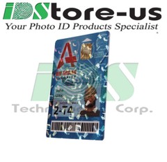 Full Color Custom Printed ID cards, PVC, w/ Globes Holographic Overlay Varnish
