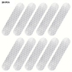 20pcs High Visibility White Silver Reflective Tape, Waterproof, Visibility Decal
