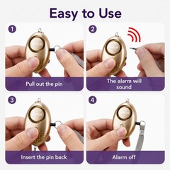 Personal Alarm for Women 140DB Emergency Self-Defense Security Gold & Purple