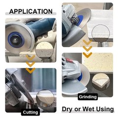 Power Tools Cutting Kit: 4.5″ Mesh + Green Blade + Hex Grinding Disc stone glass