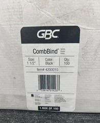 GBC Connect CombBind 4200010 Binding Spine 1.5″ 320 Sheet Black 100 CT.