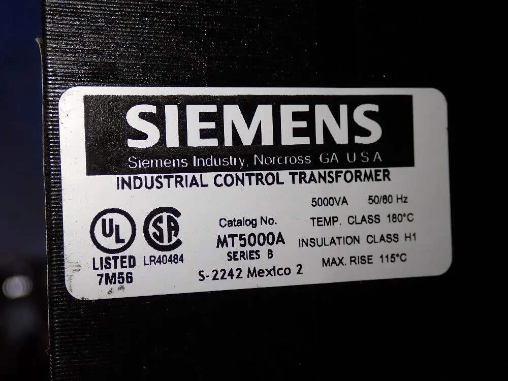 Siemens MT5000A 5.0 kVA Control Transformer Kit, 240V AC, 480V AC, 120V AC 60Hz