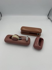 Vintage Eldon Office Products Desk Set 1980s Tape Dispenser Stapler Cup Lot