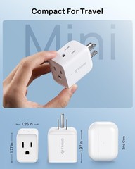 TROND Multi Plug Wall Outlet Extender – 2 Pack 3 Prong, 2 Pack, White