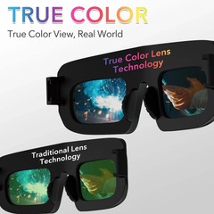 Auto Darkening Welding Glasses True Color Solar Safety Goggles PC Lens easy to..