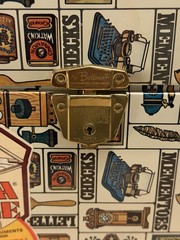 Retro 70s Ballonoff Metal Tin Home Porta File Box w/ Key 12-1/2 x 10 x 6–1/2 Vtg