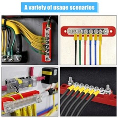 6 Way Bus Bar Terminal 150A Screws Power Distribution Battery Block For Car Boat
