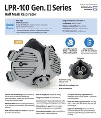 Miller GEN II LPR-100 Half Mask Respirator w/P100 Filters (Med/Large) (294962)