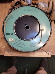 vintage 1940 PLASTOID CORP wire cloth insulated wire 18 gauge AWG TYPE 1000 FT