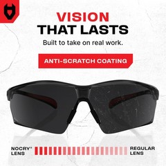 NoCry Work and Sports Safety Sunglasses with Green Tinted Scratch Resistant Wrap
