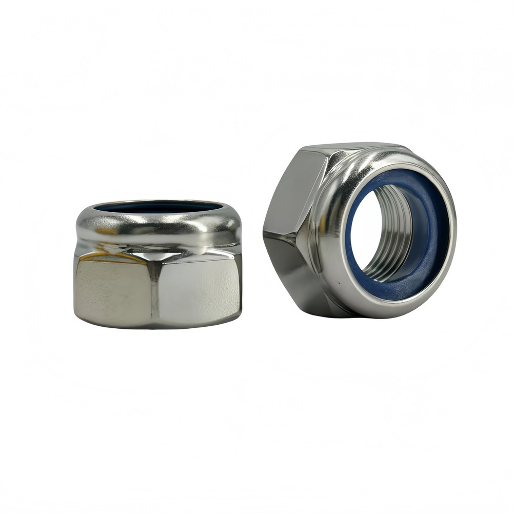 6Pcs M16x 1.5mm Nylon Insert Hex Lock Nuts 304 Stainless Steel LocknutsSilver…