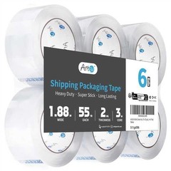 6 Rolls Carton Sealing Tape Heavy Duty Clear Packing Tape 1.88″ x 55 yds 2 mil