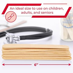 Ever Ready First Aid Medical 6″ Wood Tongue Depressors Adults Children – 100CT