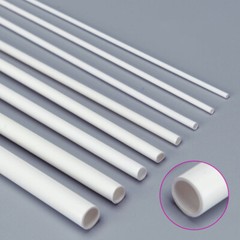 White ABS Round Hollow Tube 2mm-8mm Styrene Plastic Pipe DIY Model Crafts 250mm
