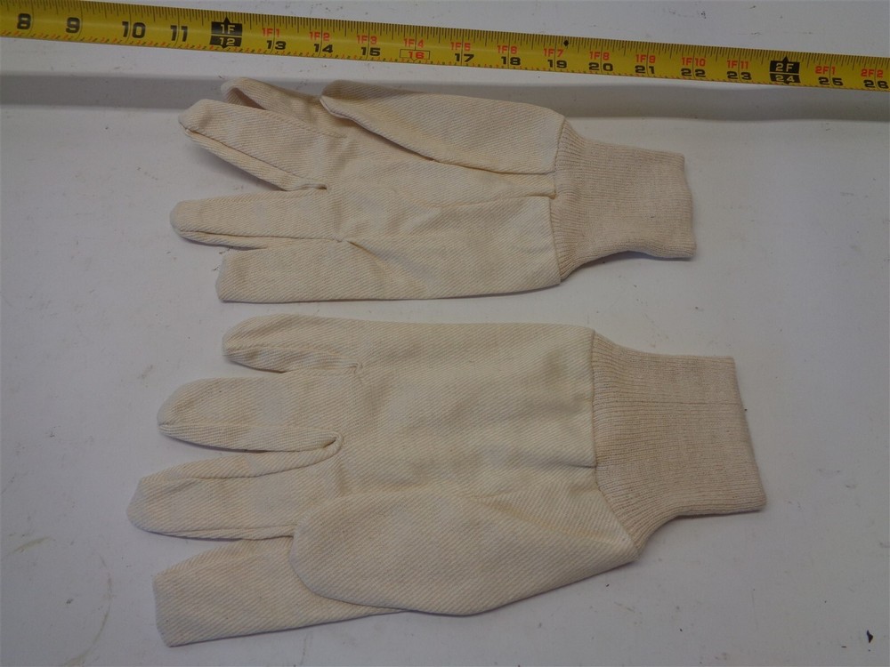 Qty = 12 pairs: RN78747 Mens 8 oz Canvas Sz Large Straight Thumb Gloves
