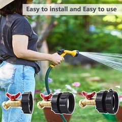 275-330 Gallon IBC Tote Adapter Brass Faucet 2″ Cam Lock to Garden Hose 3/4″