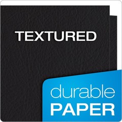Twin-Pocket Folders, Textured Paper, Letter Size, Black, Holds 100 Sheets, Bo…