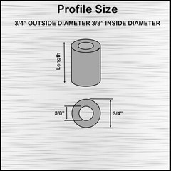 Aluminum Spacer 3/4″ OD x 3/8″ ID x Choose Your Length, Round Spacer Unthread…