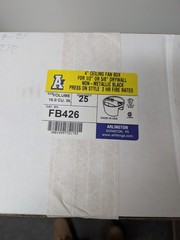 Case of 25 Arlington FB426 4″ Press On Saddle Ceiling Fan Boxes