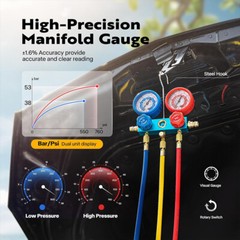 Air Vacuum Pump HVAC AC Air Tool 3,5CFM 1/4hp + Manifold Gauge Set with Case