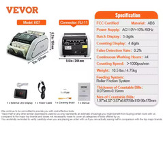 SucceBuy 1000 Pcs/Min Money Counter Business Cash Register Bill Counterfeit Bill