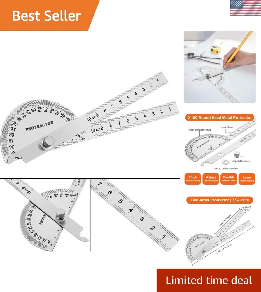 Compact 10cm Stainless Steel Angle Finder – Ideal for Architects & Students
