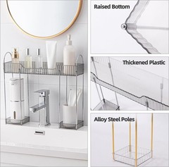 Bathroom Countertop Organizer Over The Faucet, Narrow Counter Organizers Above