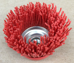 2-1/2″ Nylon Infused Abrasive Bristle Cup Brush Wheel Wire 5/8-11 Angle Grinder