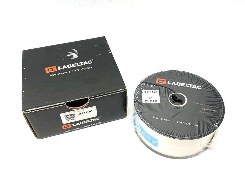 LabelTac LT211HP Pro Model High Perf. 10 Year Vinyl Label 2″ x 150′ Roll, Clear