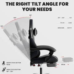 Gaming Chair with Footrest,High Back Gaming Chairs Ergonomic Office Gamer Chair