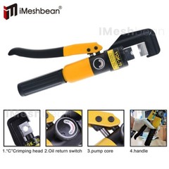 US 10T Hydraulic Crimper Wire Battery Cable Lug Terminal Crimping Tool w/8 Dies