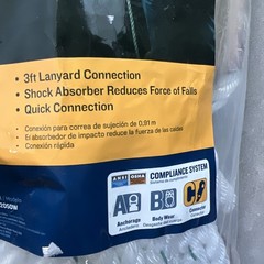 Werner L242050W 50ft Fall Protection Rope Lifeline With Lanyard ANSI & OSHA NEW