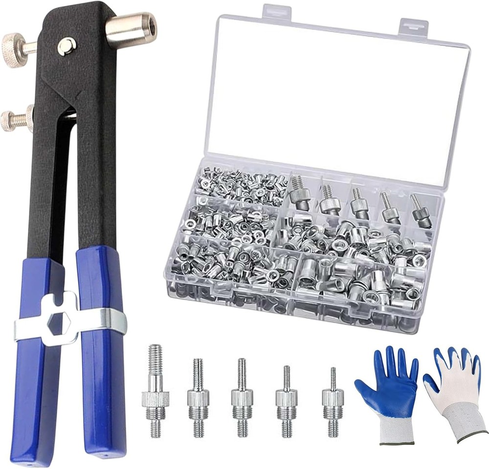 430Pcs Rivet Nut Tool Kit, Metric Rivnuts Assortment Kit (M8/M6/M5/M4/M3), Rivnu