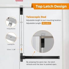 27.5″ Door Panic Bar Exit Device Vertical Rod Push Bar Lock Heavy Duty New