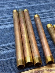 6 Pack 3/4″ Male NPT Threaded Different Lengths Red Brass Pipe Nipples (O1)
