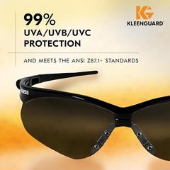 KLEENGUARD JACKSON 25688 NEMESIS SAFETY GLASSES SMOKE MIRROR LENS 10 PAIRS