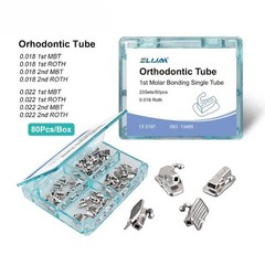80Pcs Dental Orthodontic Buccal Tube 1st Molar Roth / MBT 0.018 Non-Convertible
