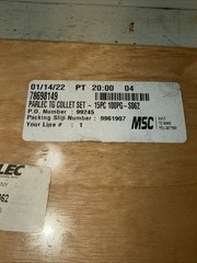 Hardly Used Parlec 100PG-S062 15 Piece TG Collet Set Machining Tools