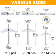 Heavy Duty Hollow Wall Anchors for Drywall Ceiling, Toggle Bolts and Wing Nut